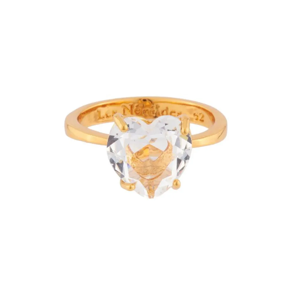 Les Nereides Heart Shaped Crystal Stone Ring