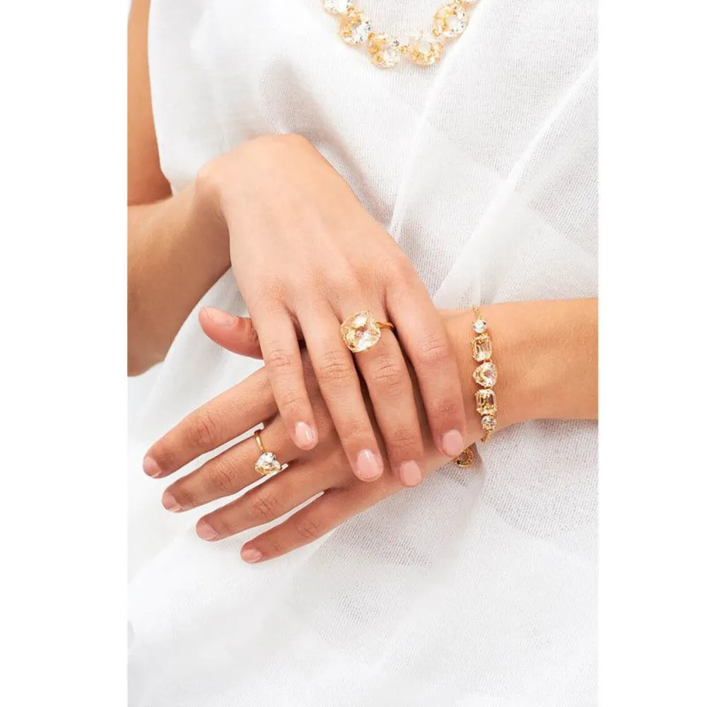 Les Nereides Heart Shaped Crystal Stone Ring