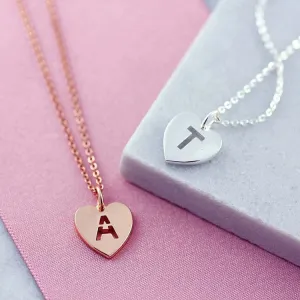 Letter Necklace Heart Pendant