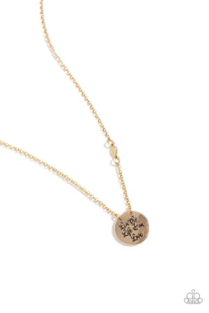 Live The Life You Love - Gold - Inspirational Paparazzi Short Necklace