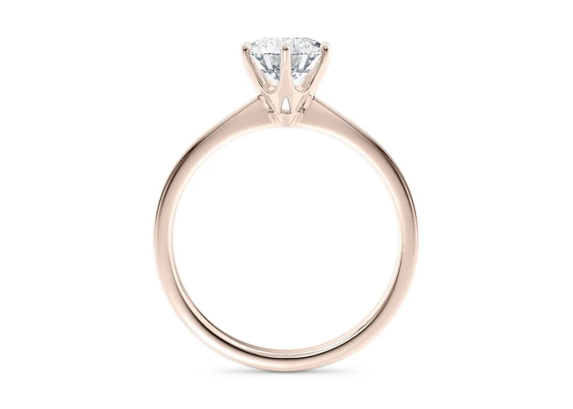 Loch Ness Solitaire Round Cut Diamond Ring in 18K Gold | Elegant Engagement Ring