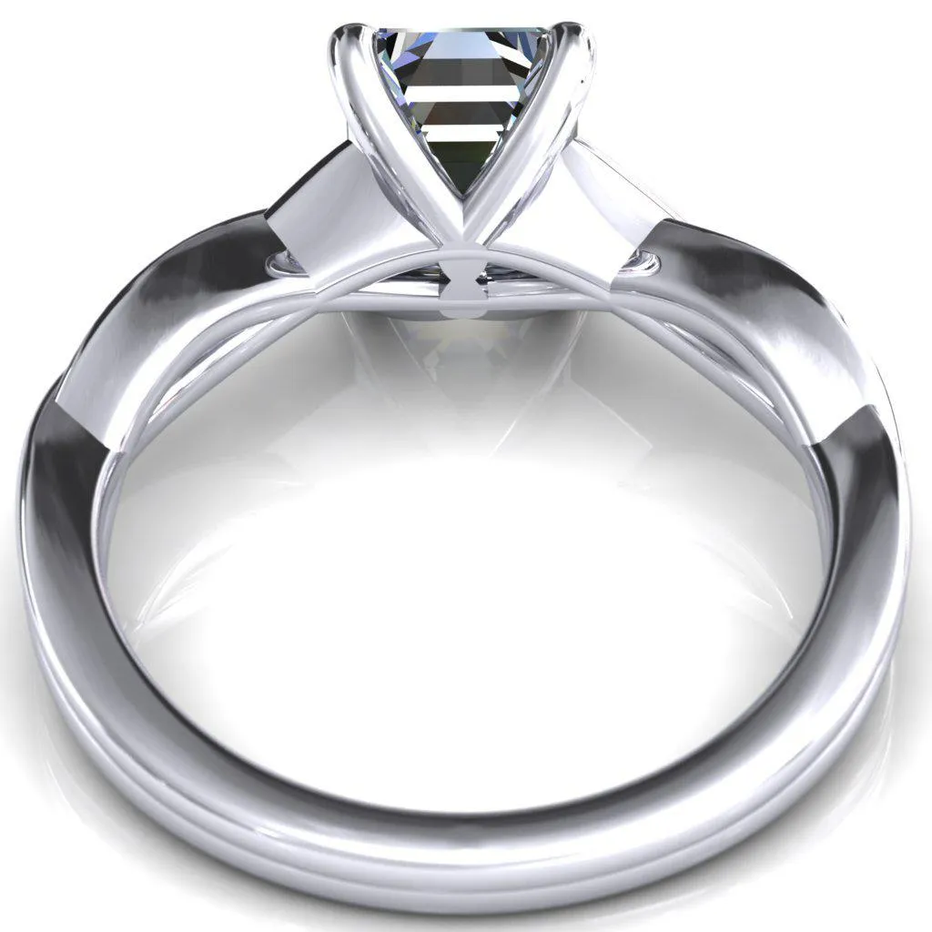 Lucia Emerald Moissanite 4 Claw Prong 1/2 Infinity Solitaire Ring Engagement Ring