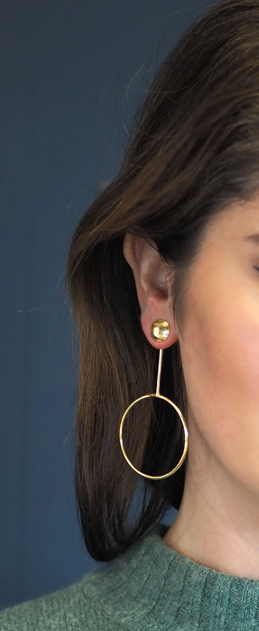 Lulu Gold Circle Earrings (Gold / Gold & Black/Silver)