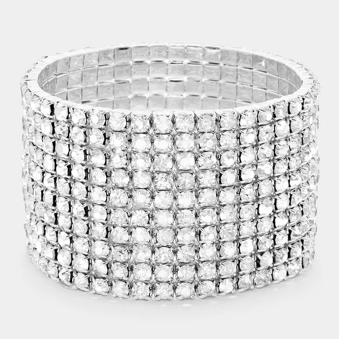 MADISON - clear silver rhinestone 3 jewelry piece set
