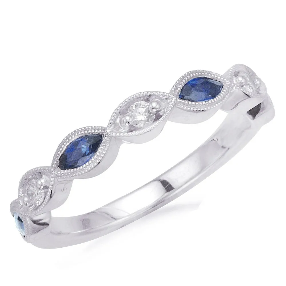 Marquise Milgrain Vintage Stackable Anniversary Band