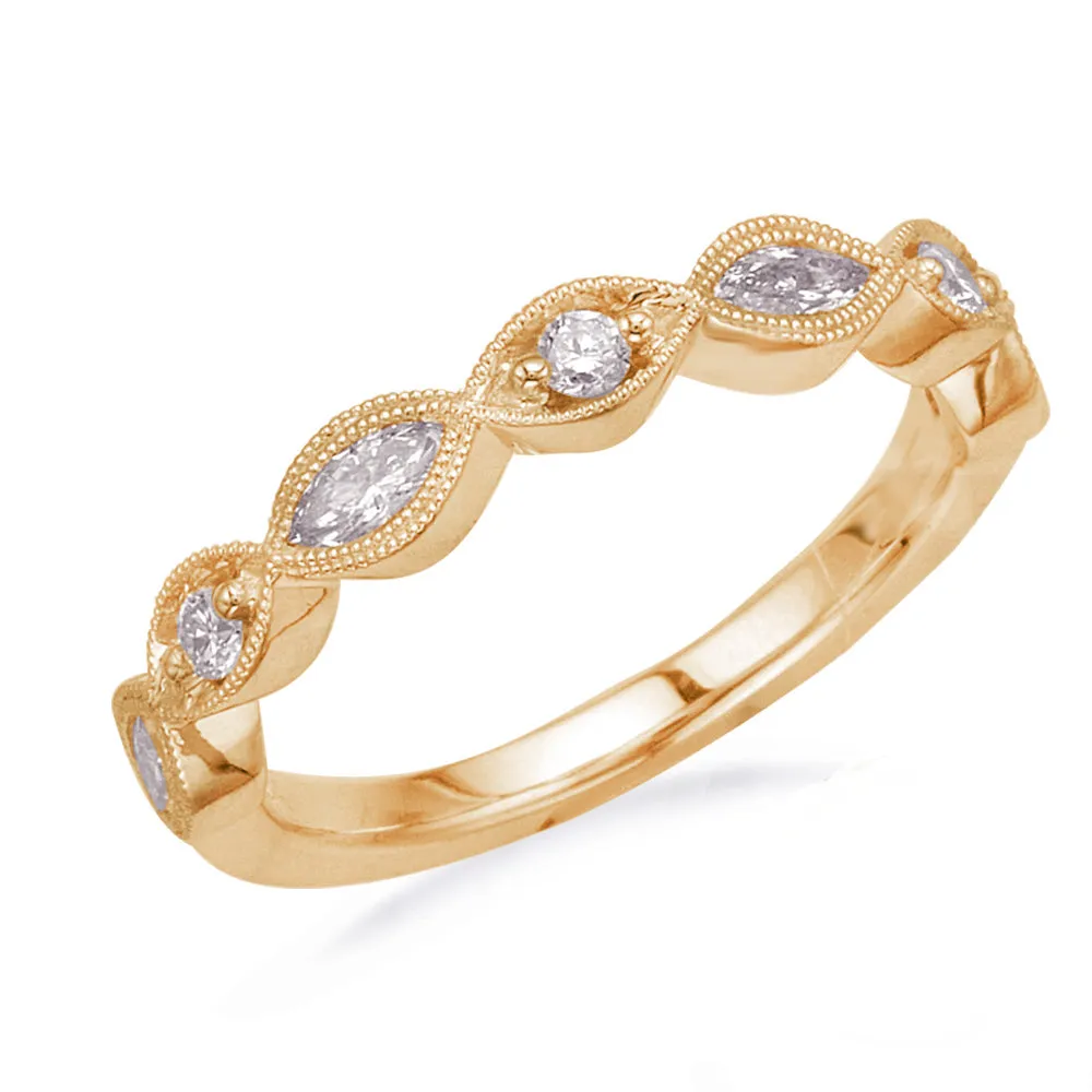 Marquise Milgrain Vintage Stackable Anniversary Band