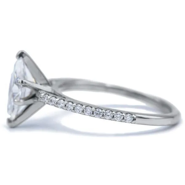 Marquise Moissanite 6 Prongs Diamond Accent Ice Cathedral Solitaire Ring