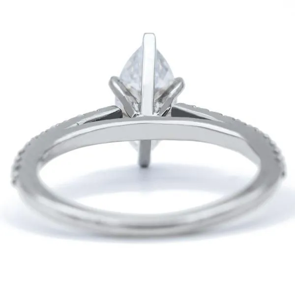 Marquise Moissanite 6 Prongs Diamond Accent Ice Cathedral Solitaire Ring
