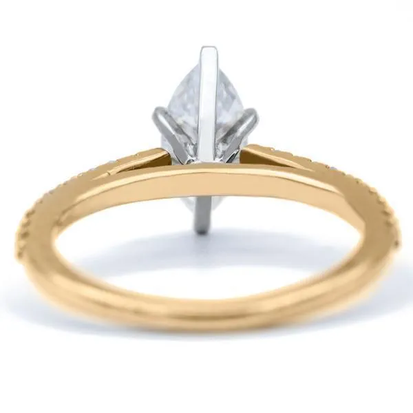Marquise Moissanite 6 Prongs Diamond Accent Ice Cathedral Solitaire Ring