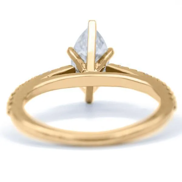 Marquise Moissanite 6 Prongs Diamond Accent Ice Cathedral Solitaire Ring