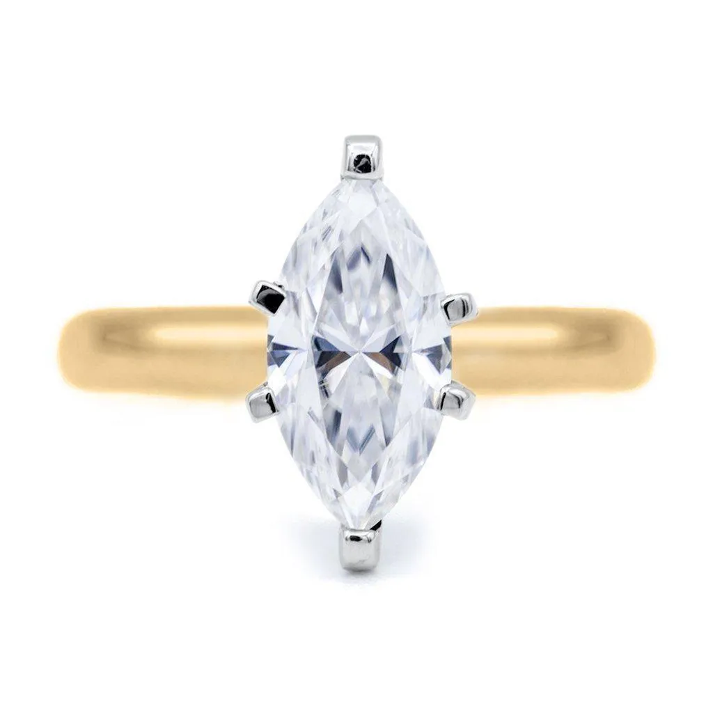Marquise Moissanite 6 Prongs FANCY Solitaire Ring