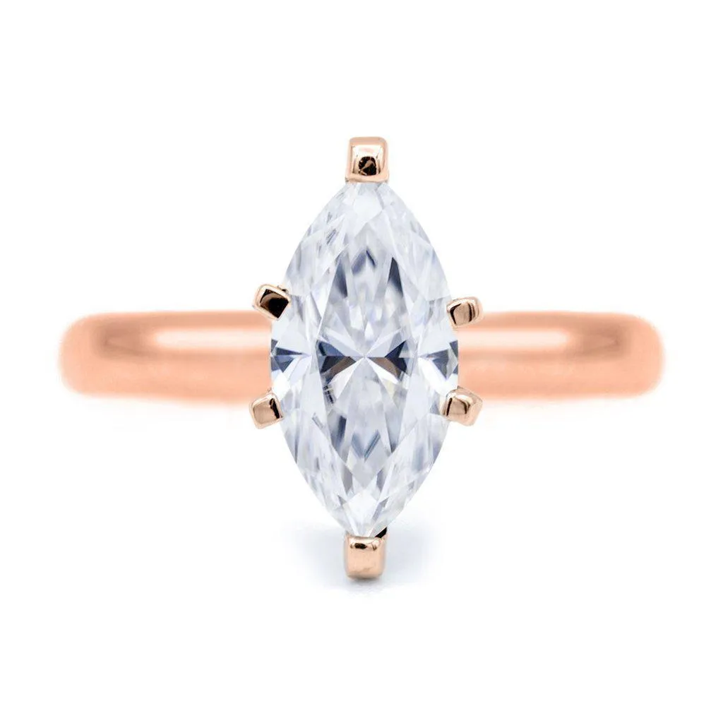 Marquise Moissanite 6 Prongs FANCY Solitaire Ring