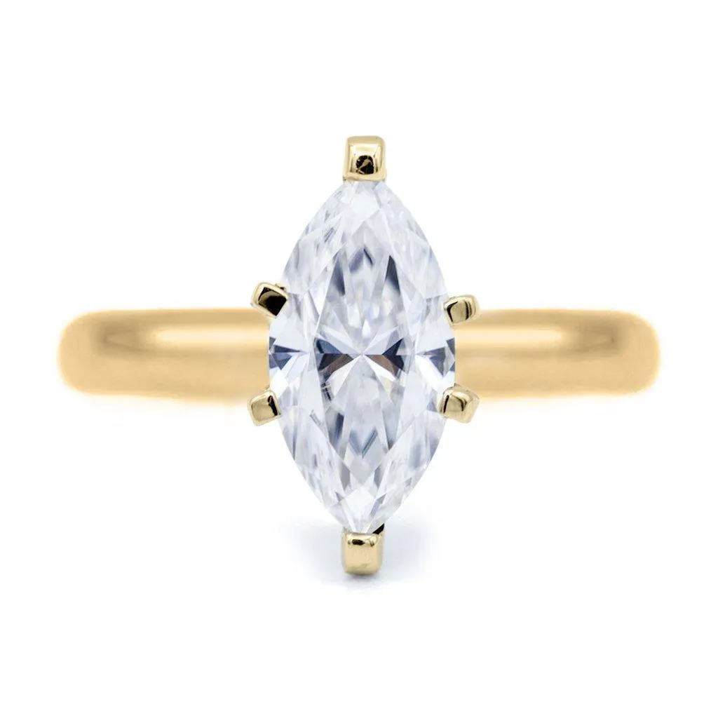 Marquise Moissanite 6 Prongs FANCY Solitaire Ring