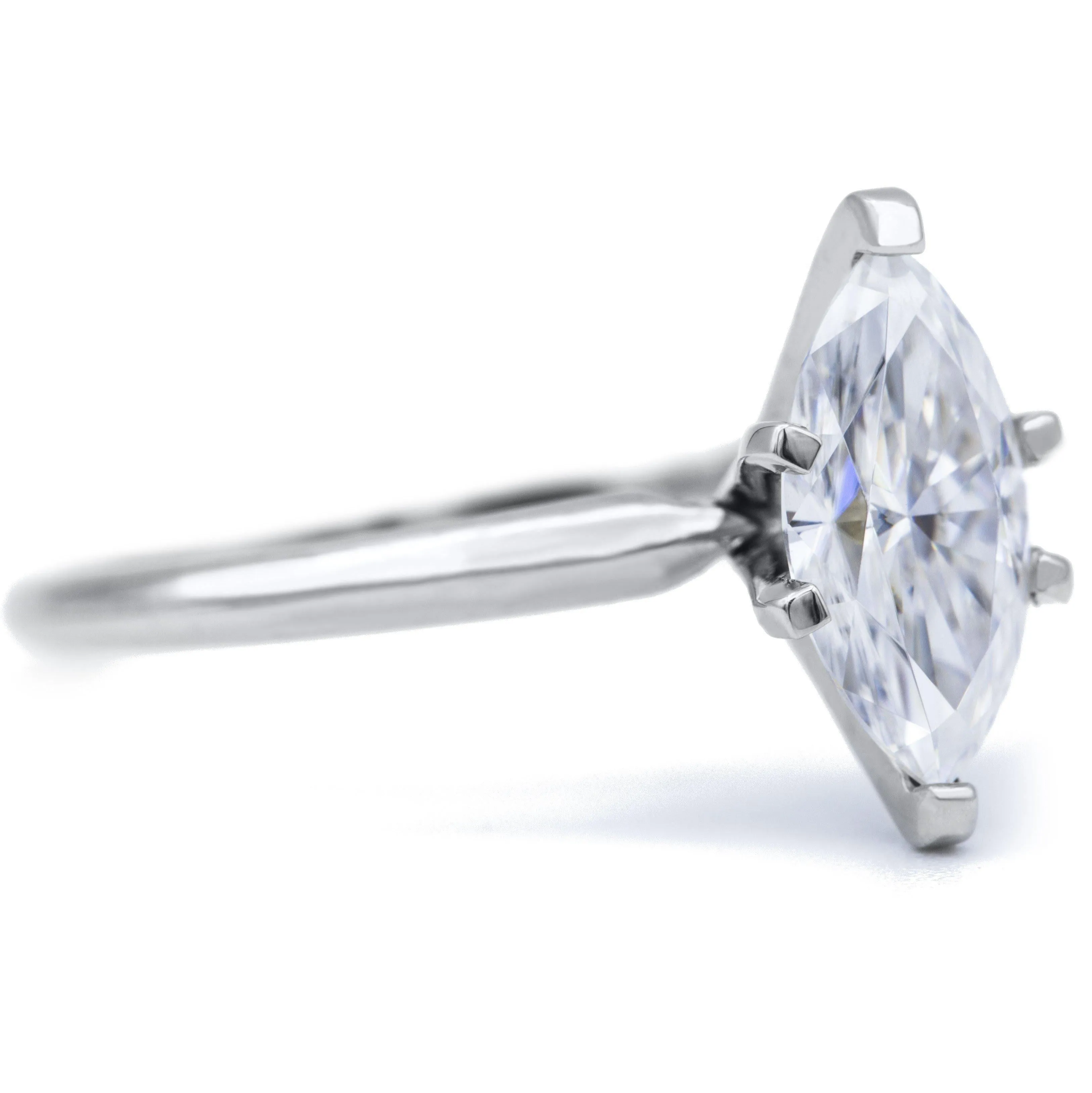 Marquise Moissanite 6 Prongs FANCY Solitaire Ring