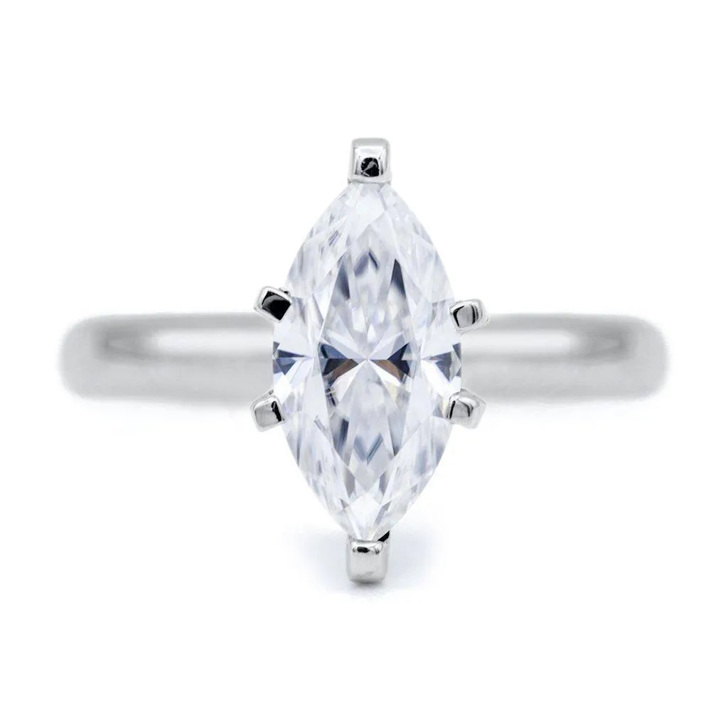 Marquise Moissanite 6 Prongs FANCY Solitaire Ring
