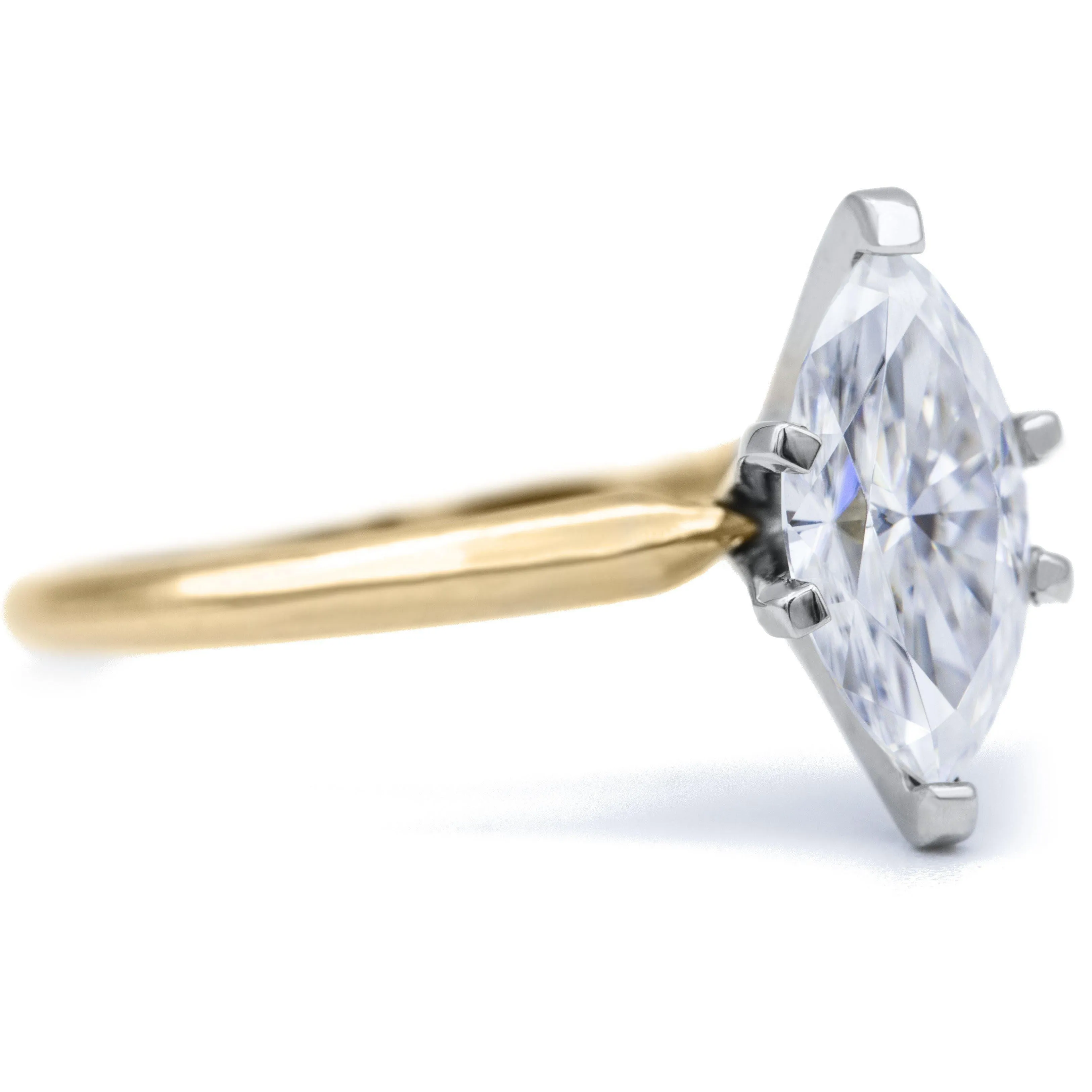 Marquise Moissanite 6 Prongs FANCY Solitaire Ring