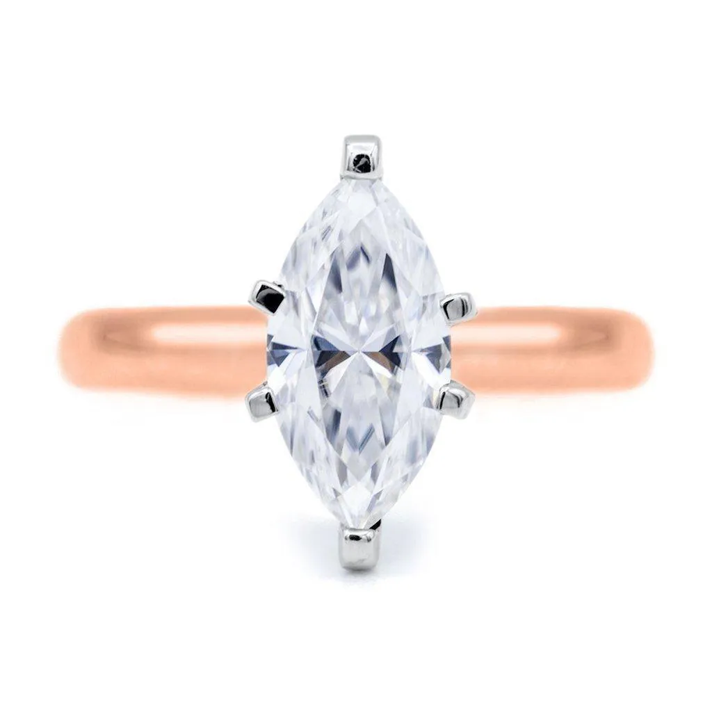 Marquise Moissanite 6 Prongs FANCY Solitaire Ring