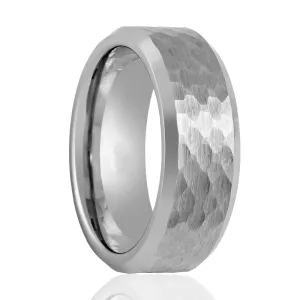 MATADOR | Tungsten Ring Silver Honeycomb finish