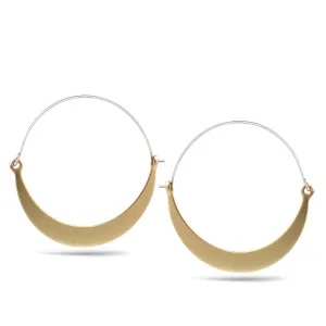 MATTE GOLD MOON HOOP EARRINGS #SWKK-8999GLD