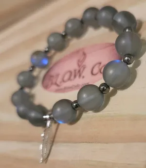 Matte Mystic Grey Aura Quartz