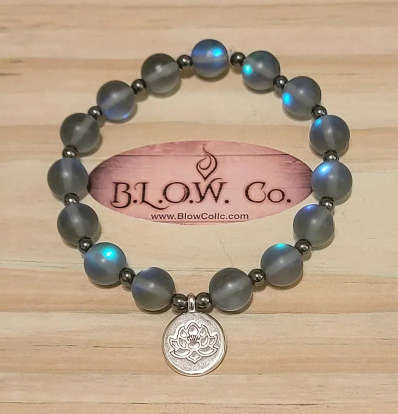 Matte Mystic Grey Aura Quartz