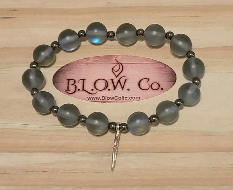 Matte Mystic Grey Aura Quartz
