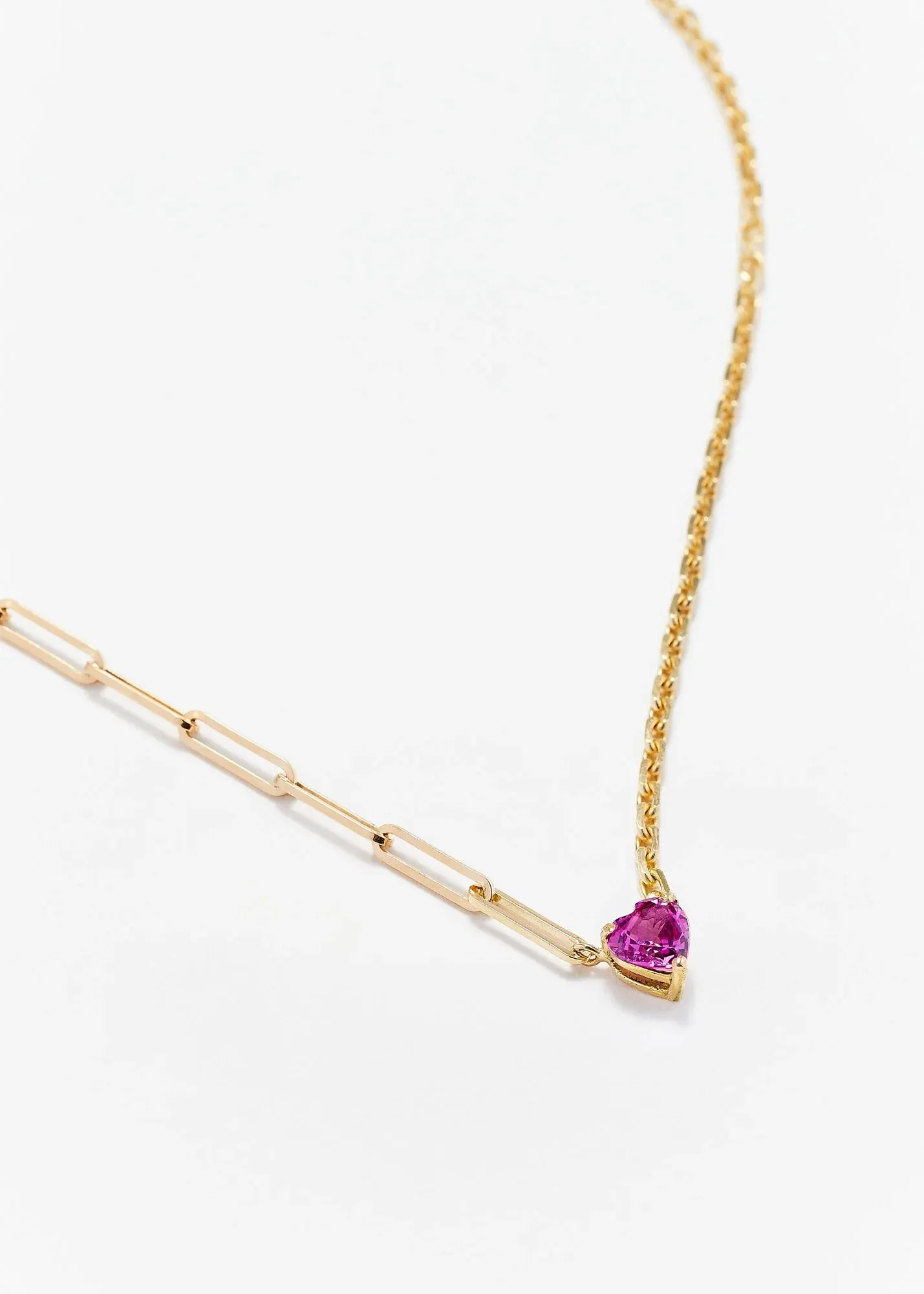 Maxi Collier Solitaire Coeur - Rose Or Jaune