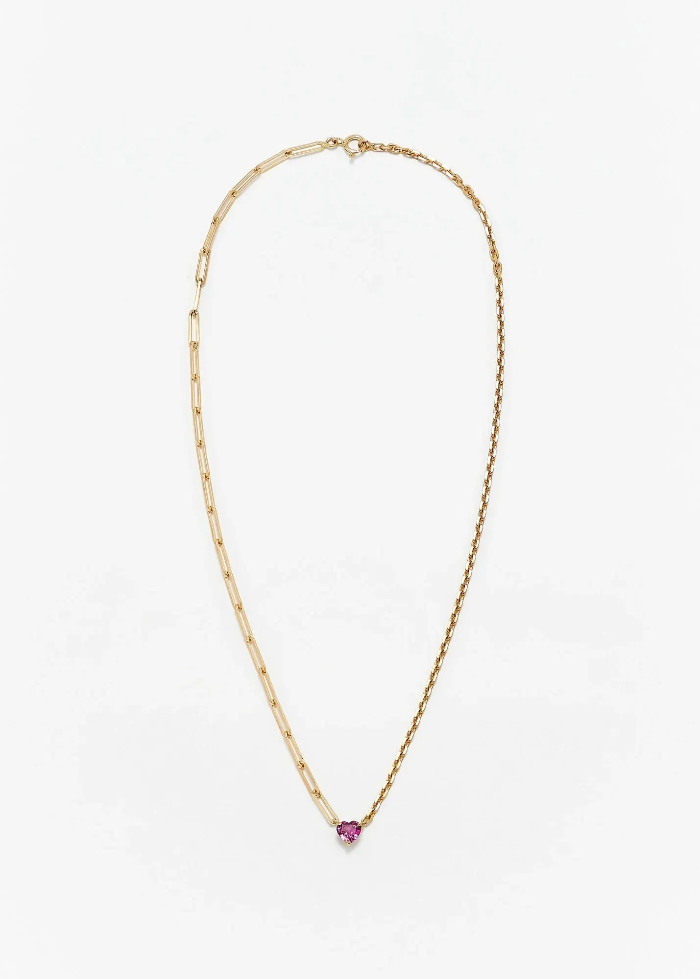 Maxi Collier Solitaire Coeur - Rose Or Jaune