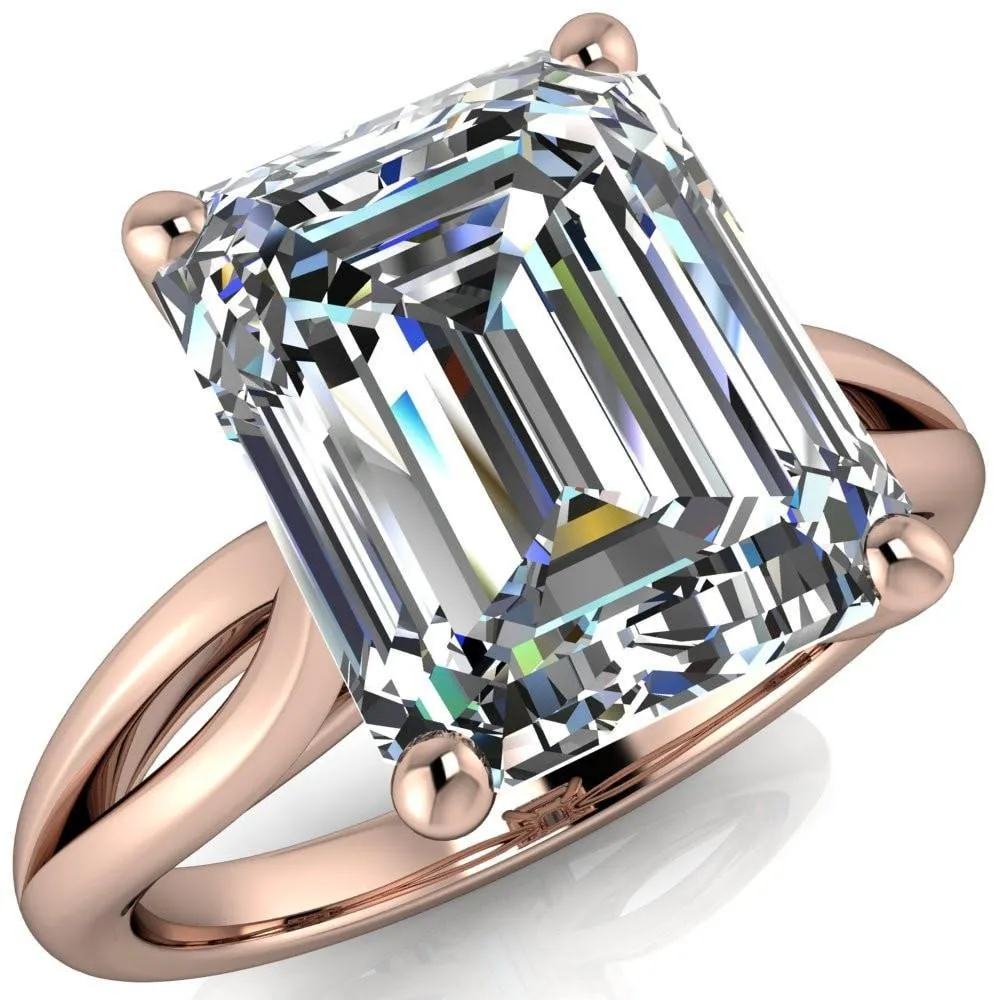 Maxwell Emerald Center Stone 4 Prong Split Shank Engagement Ring