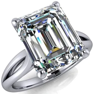 Maxwell Emerald Center Stone 4 Prong Split Shank Engagement Ring