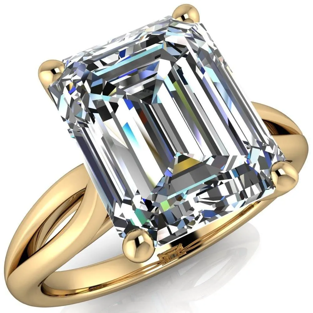 Maxwell Emerald Center Stone 4 Prong Split Shank Engagement Ring