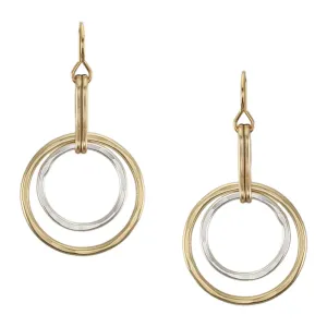 Medium Hammered Rings Wire Earrings