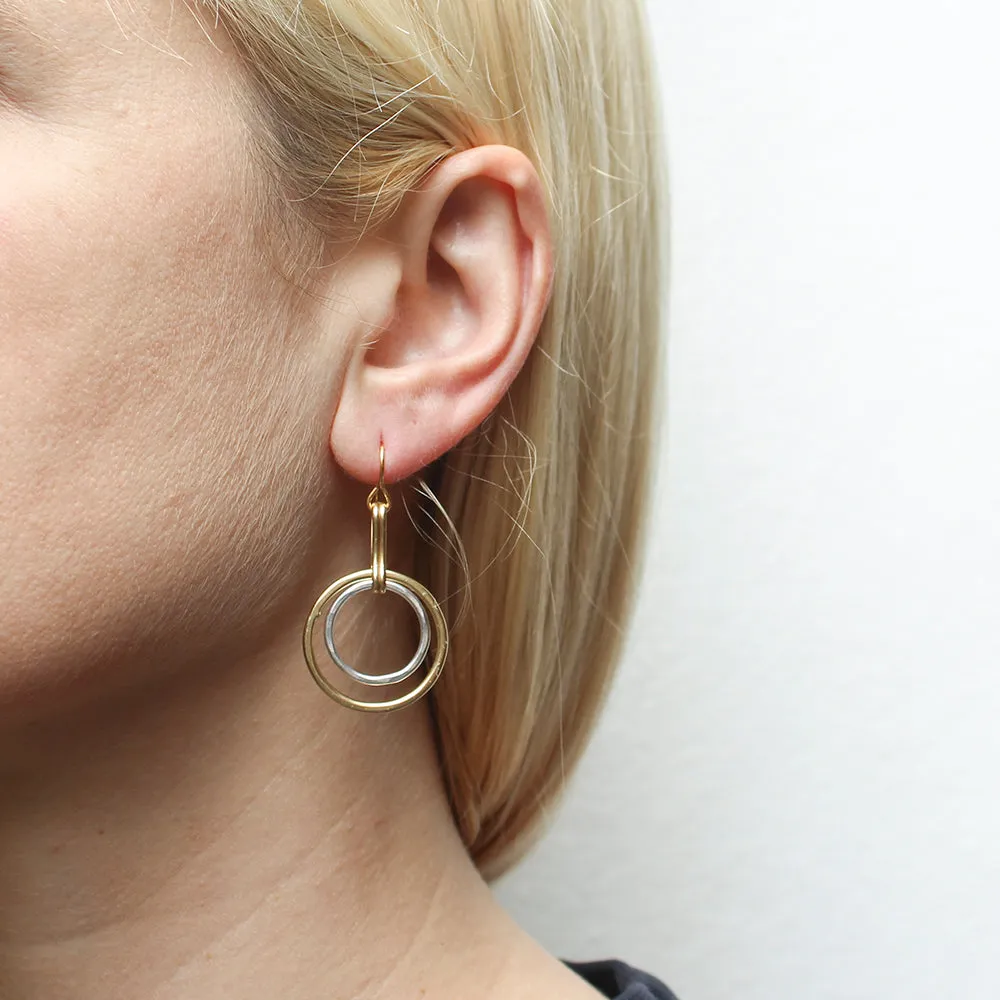 Medium Hammered Rings Wire Earrings