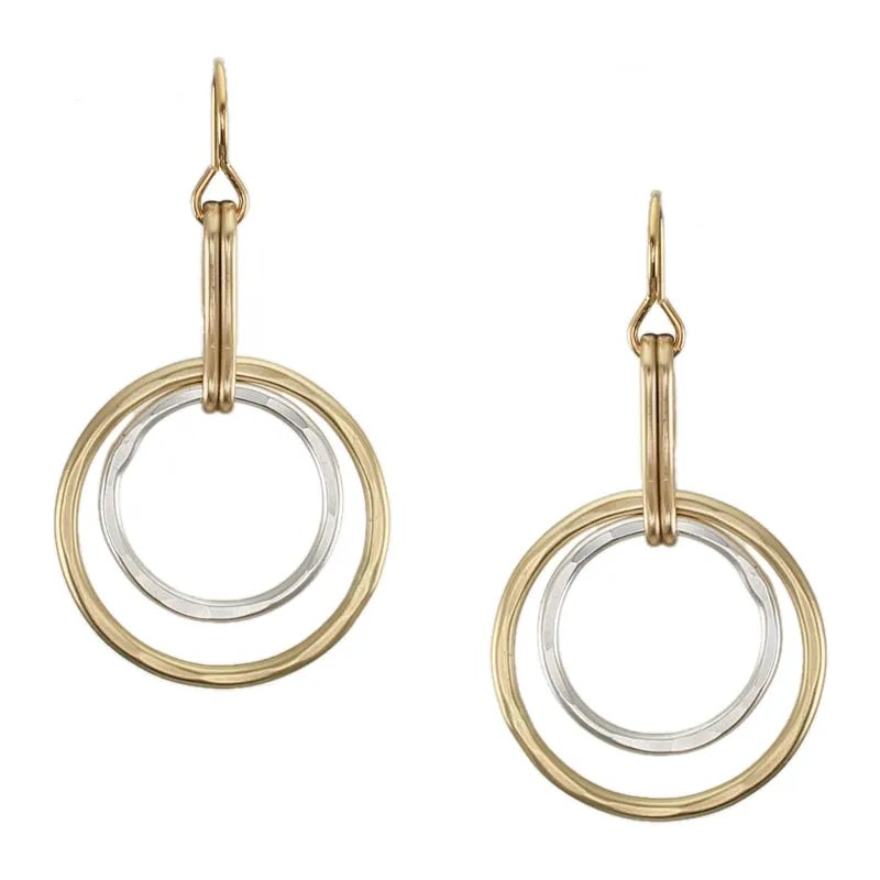 Medium Hammered Rings Wire Earrings