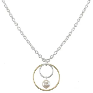 Medium Wire Rings with Pearl Drop Necklace