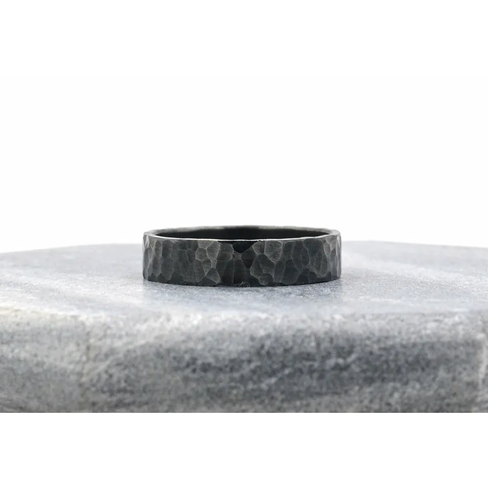 Men's Hammered Rustic Wedding Band
