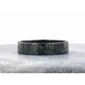 Men's Hammered Rustic Wedding Band