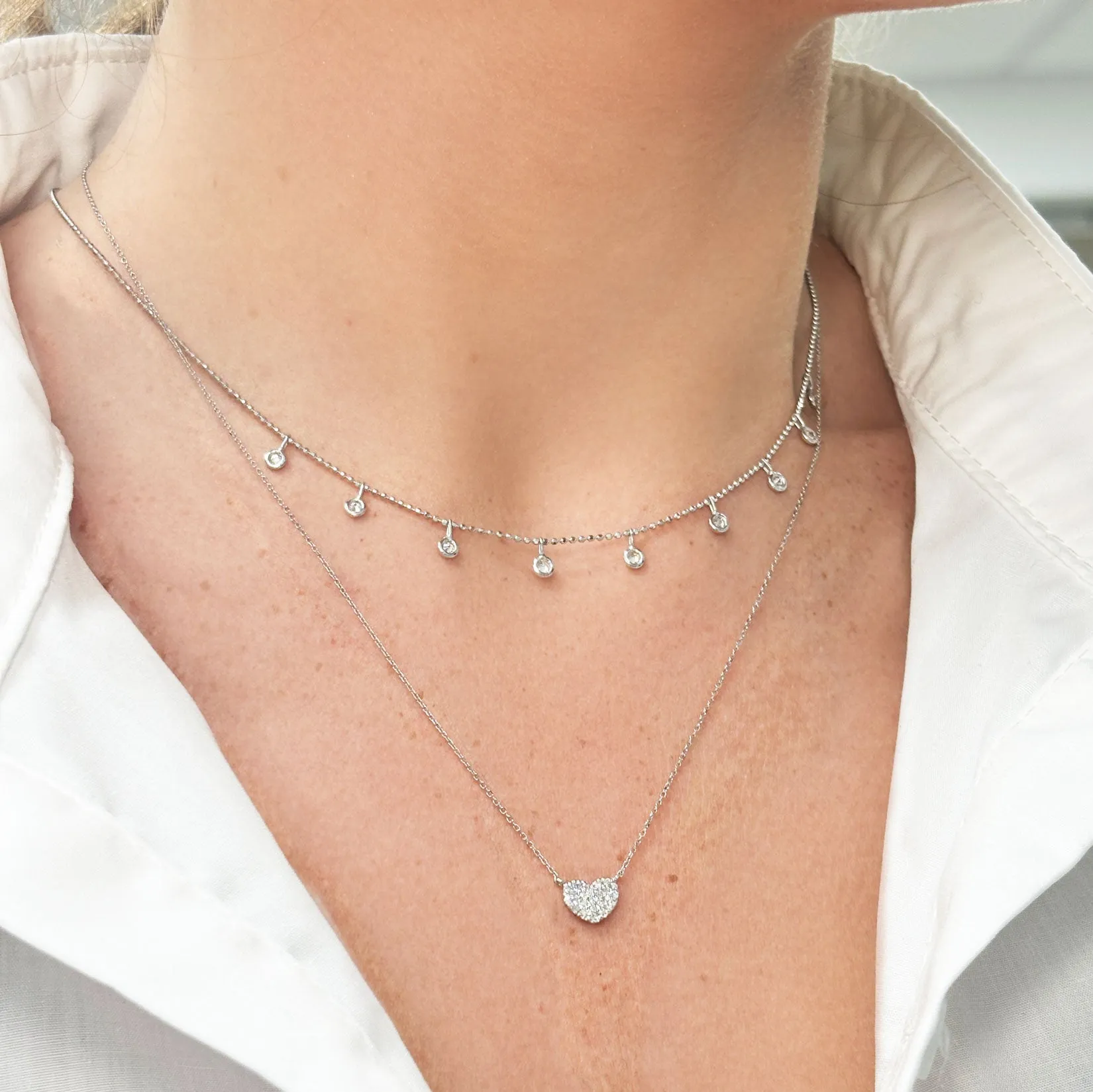 Mini Diamond Heart Necklace