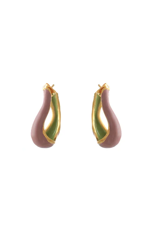 MINI WAVE HOOP EARRINGS WITH ENAMEL