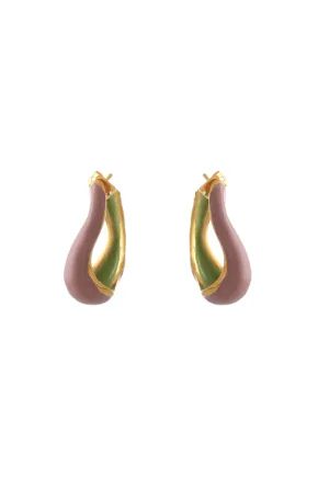 MINI WAVE HOOP EARRINGS WITH ENAMEL