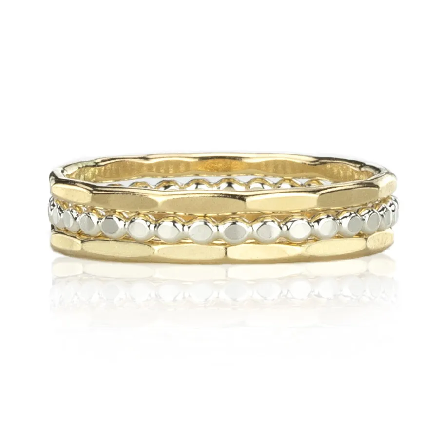 Mirrored Clouds Ring Set of 3