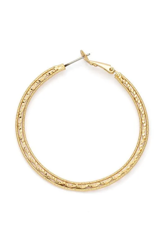 Mix Textured Fashion Hoop Earrings