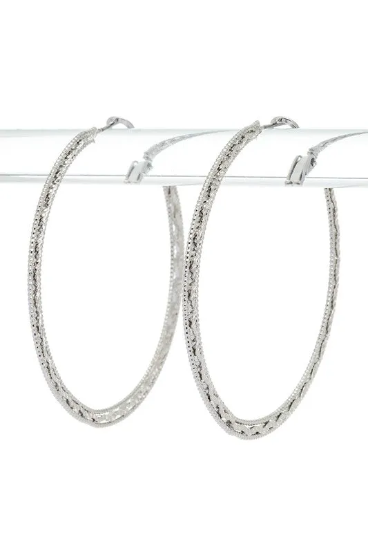 Mix Textured Fashion Hoop Earrings