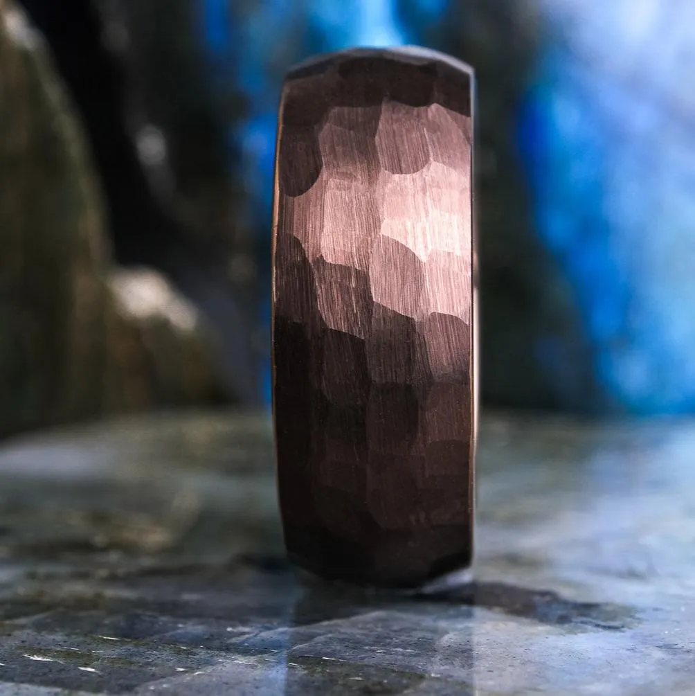 Mocha Brown Hammered / Rose Gold - 8mm