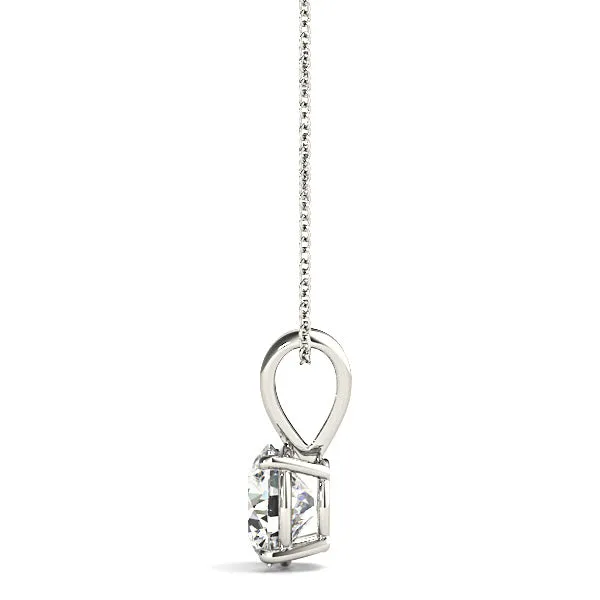 Modern Round Diamond Solitaire Necklace Pendant