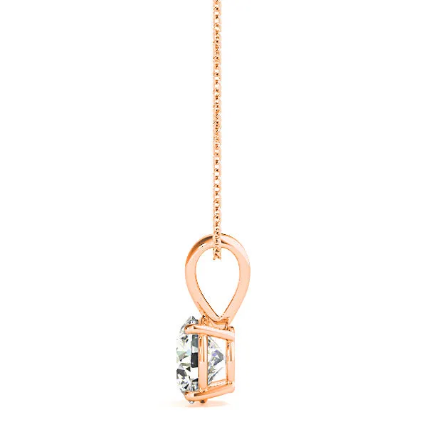 Modern Round Diamond Solitaire Necklace Pendant