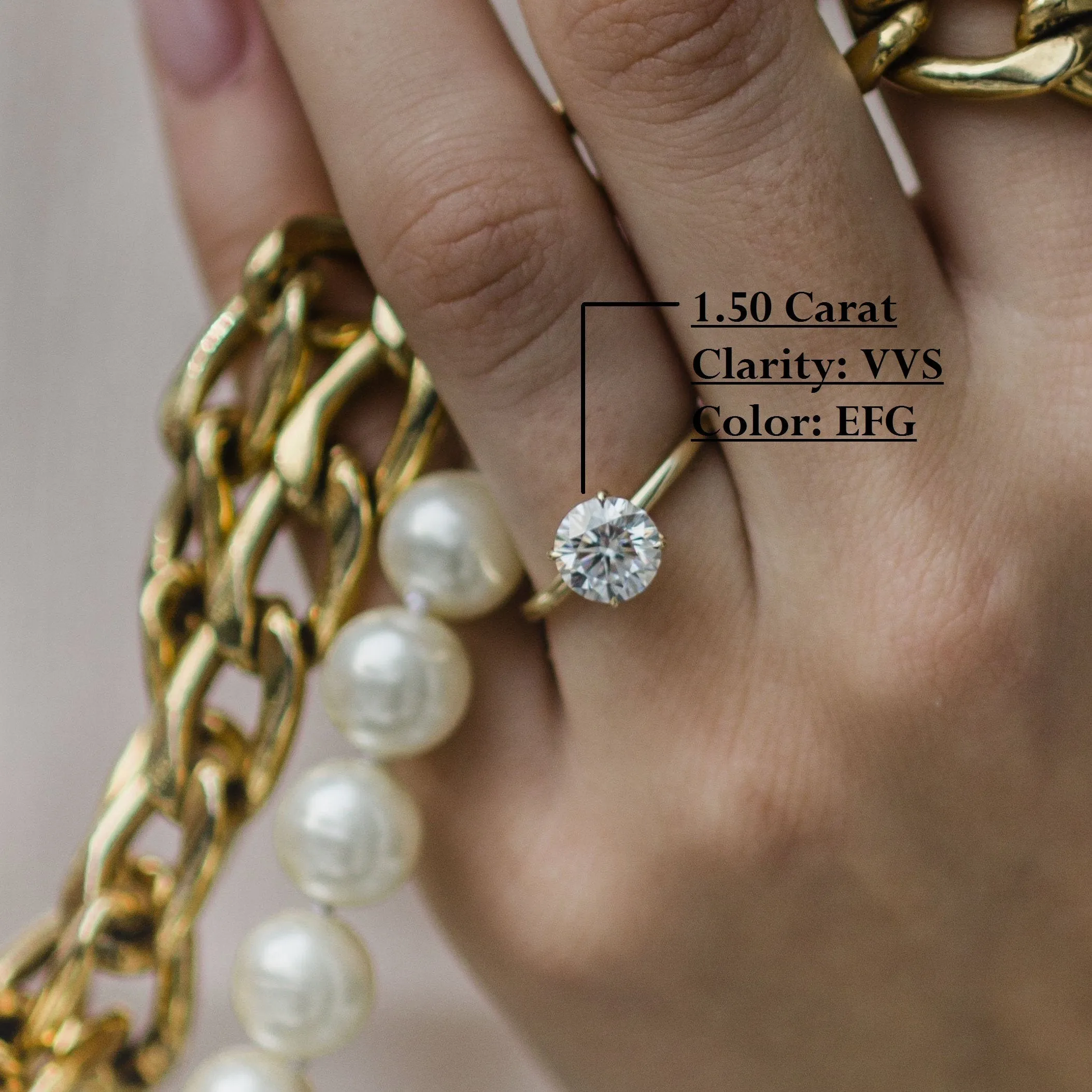 Moissanite Engagement Ring Solitaire Engagement Ring Yellow Gold Prong Set Engagement Ring Moissanite Ring