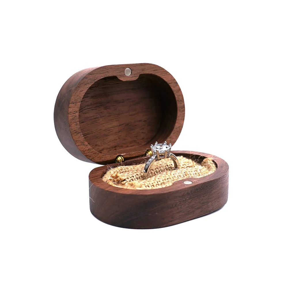 molchagar Wedding Ring Box, Wood Ring box for Proposal, Rustic Mr & Mrs Carve Engagement Ring Holder Gift for Wedding Ceremony