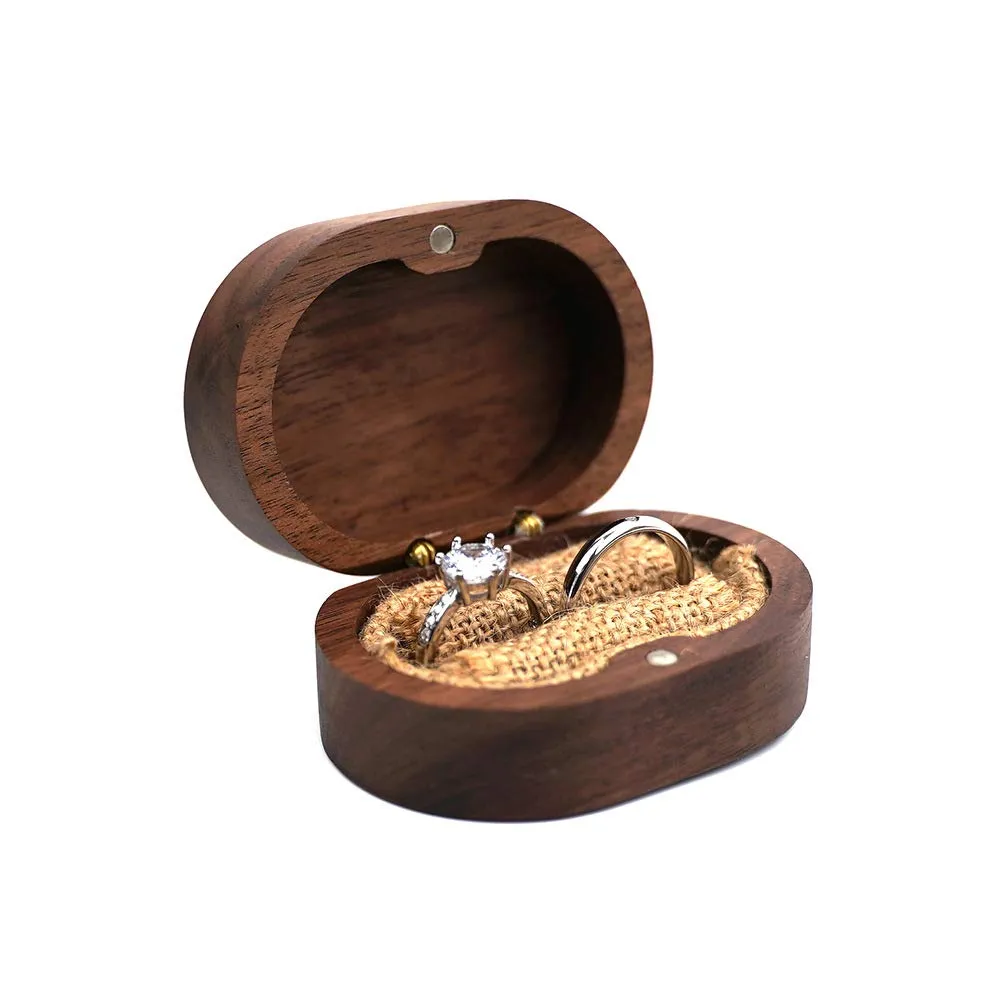 molchagar Wedding Ring Box, Wood Ring box for Proposal, Rustic Mr & Mrs Carve Engagement Ring Holder Gift for Wedding Ceremony