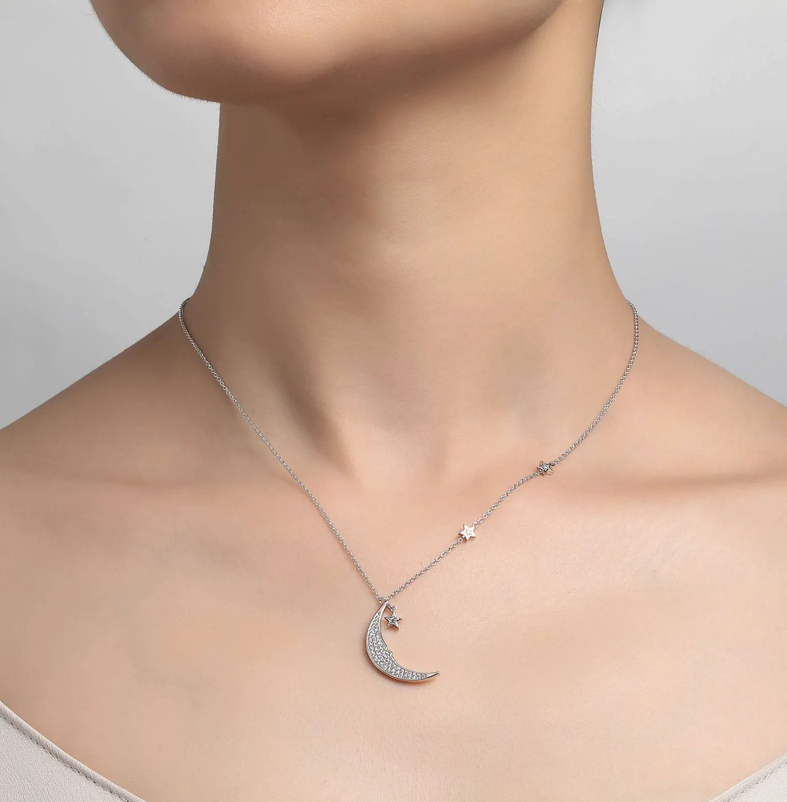 Moon and Star Necklace